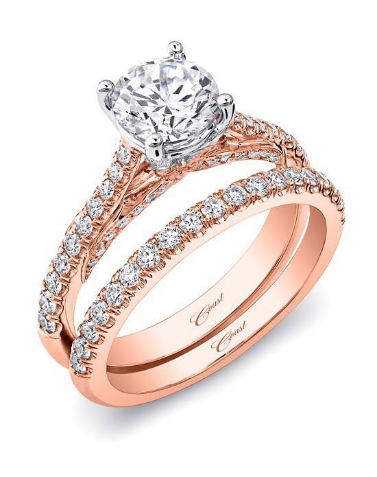 Rose gold engagement rings the knot