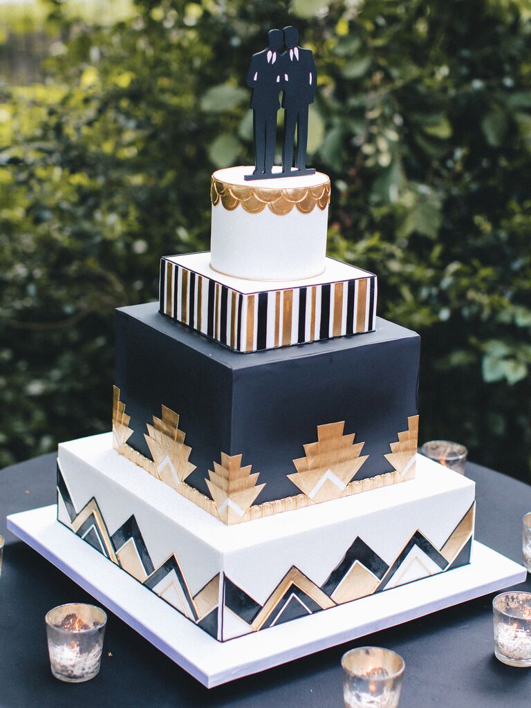 square wedding cake