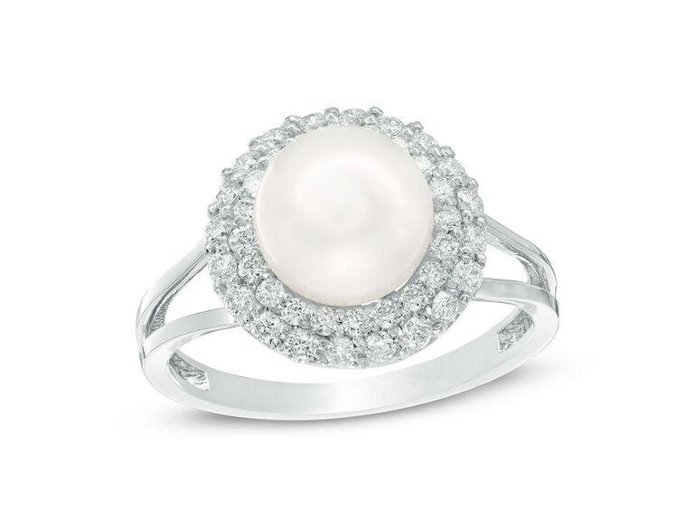 33 Pearl Engagement Rings We're Legit Obsessed With