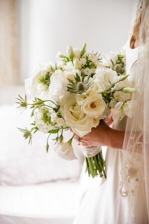 Thistle, Green Trick and Hydrangea Bouquets