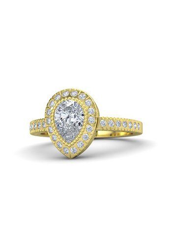 The knot pear engagement rings