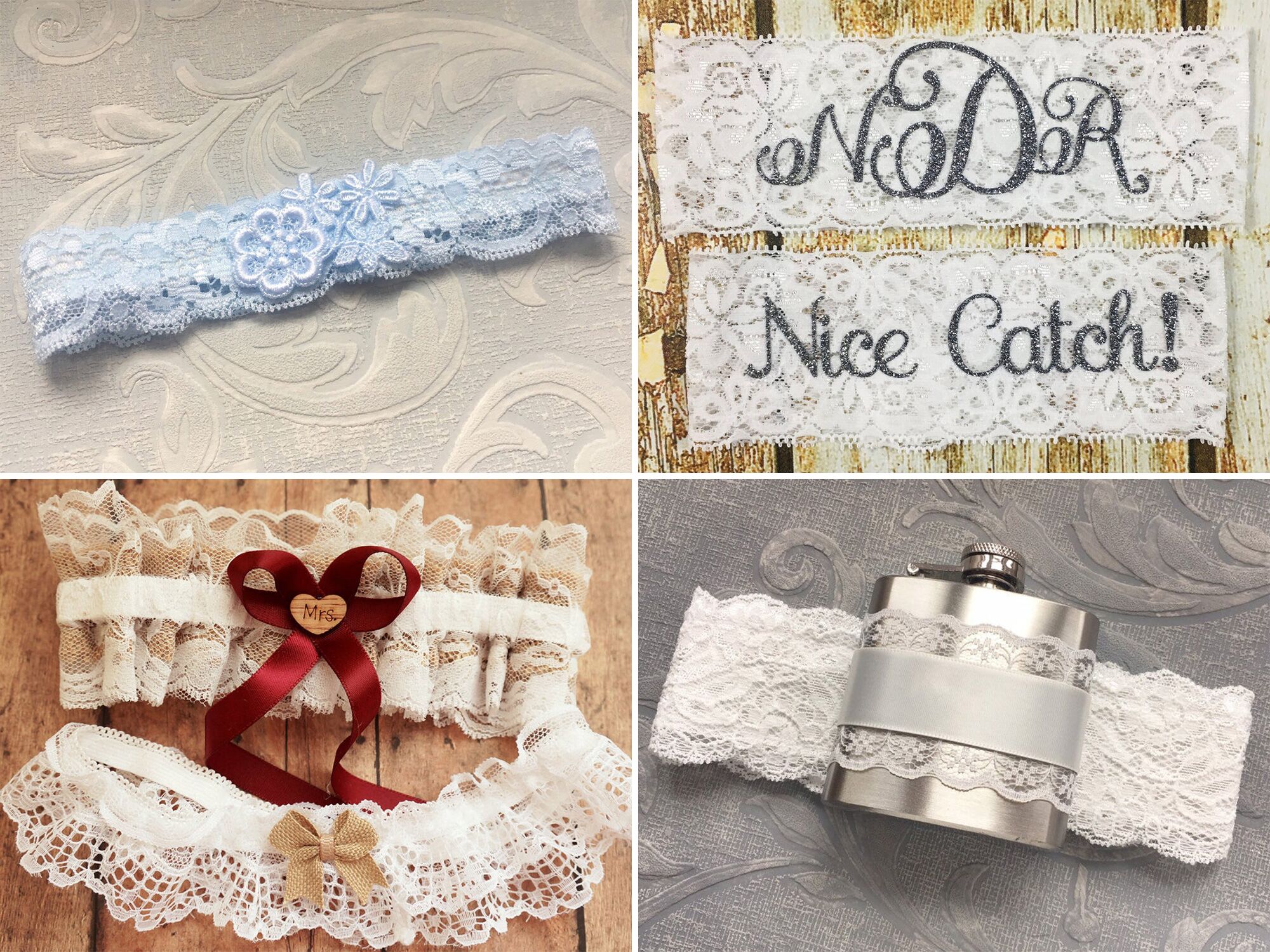 Choose Your Color Groom or just Your Favorite Lace WEDDING GARTER Coodinate with Bridesmaids