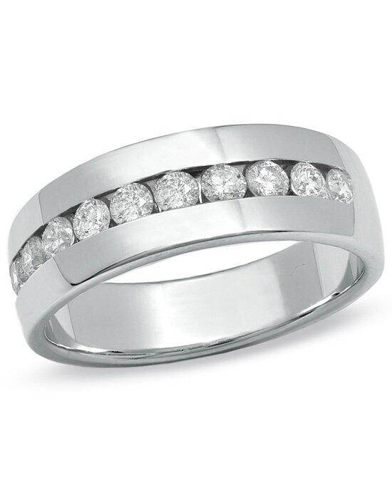  Zales  Men s 1 CT T W Channel Set Diamond Wedding  Band in 