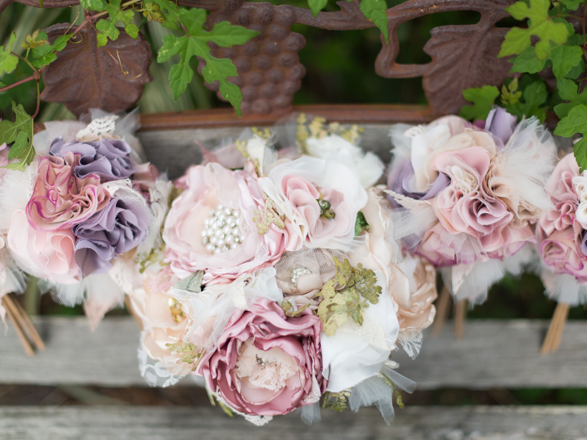 fake bridesmaid bouquets