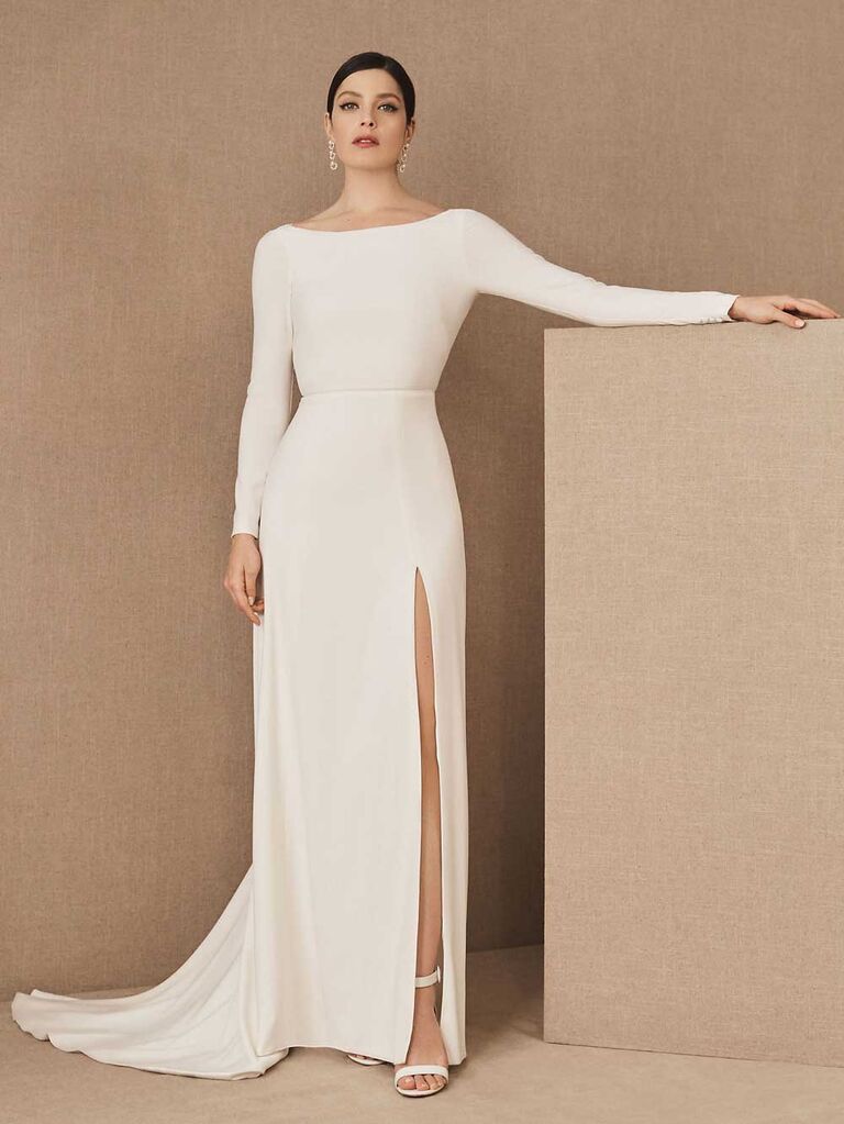 simple straight wedding dresses