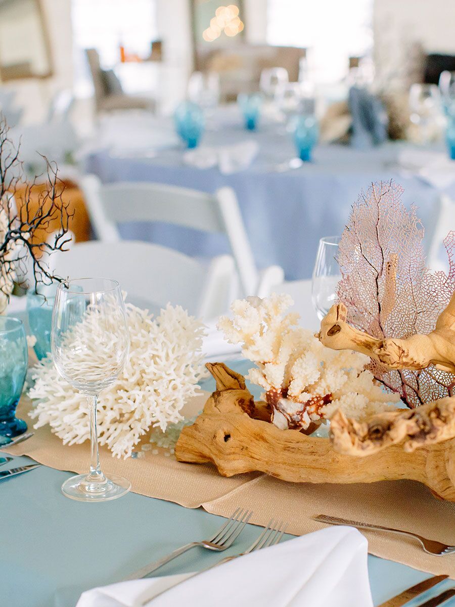 Nonfloral centerpieces for summer wedding