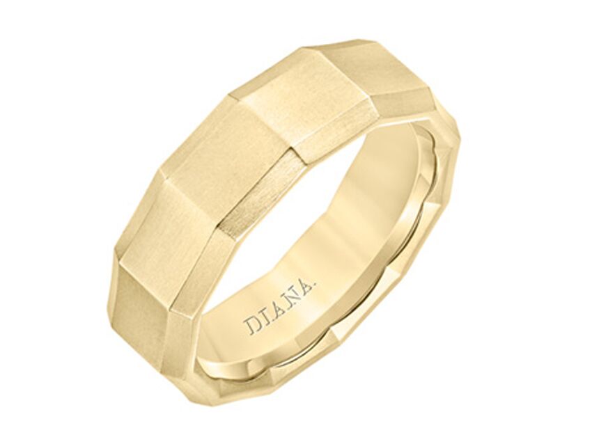 Faixa de casamento masculina de ouro amarelo Diana's wedding band