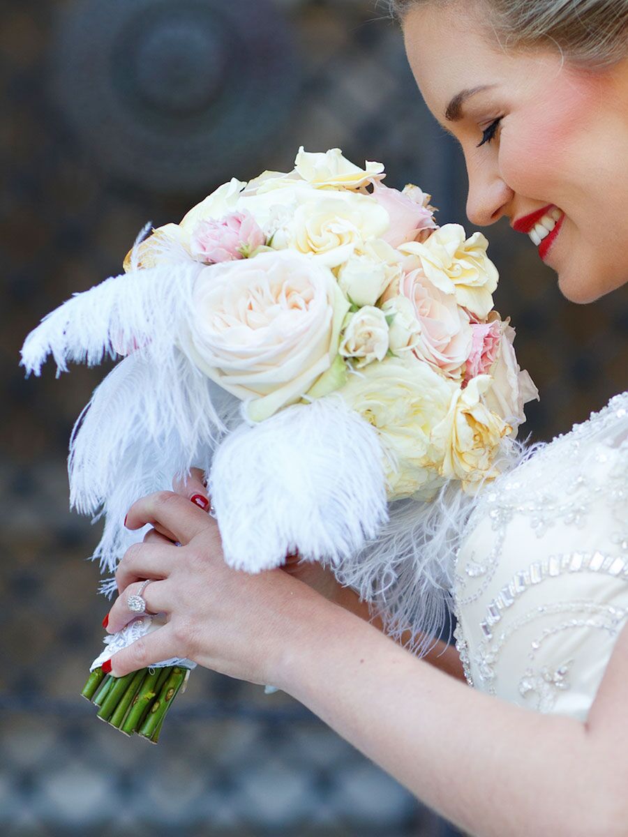 simple rose wedding bouquet