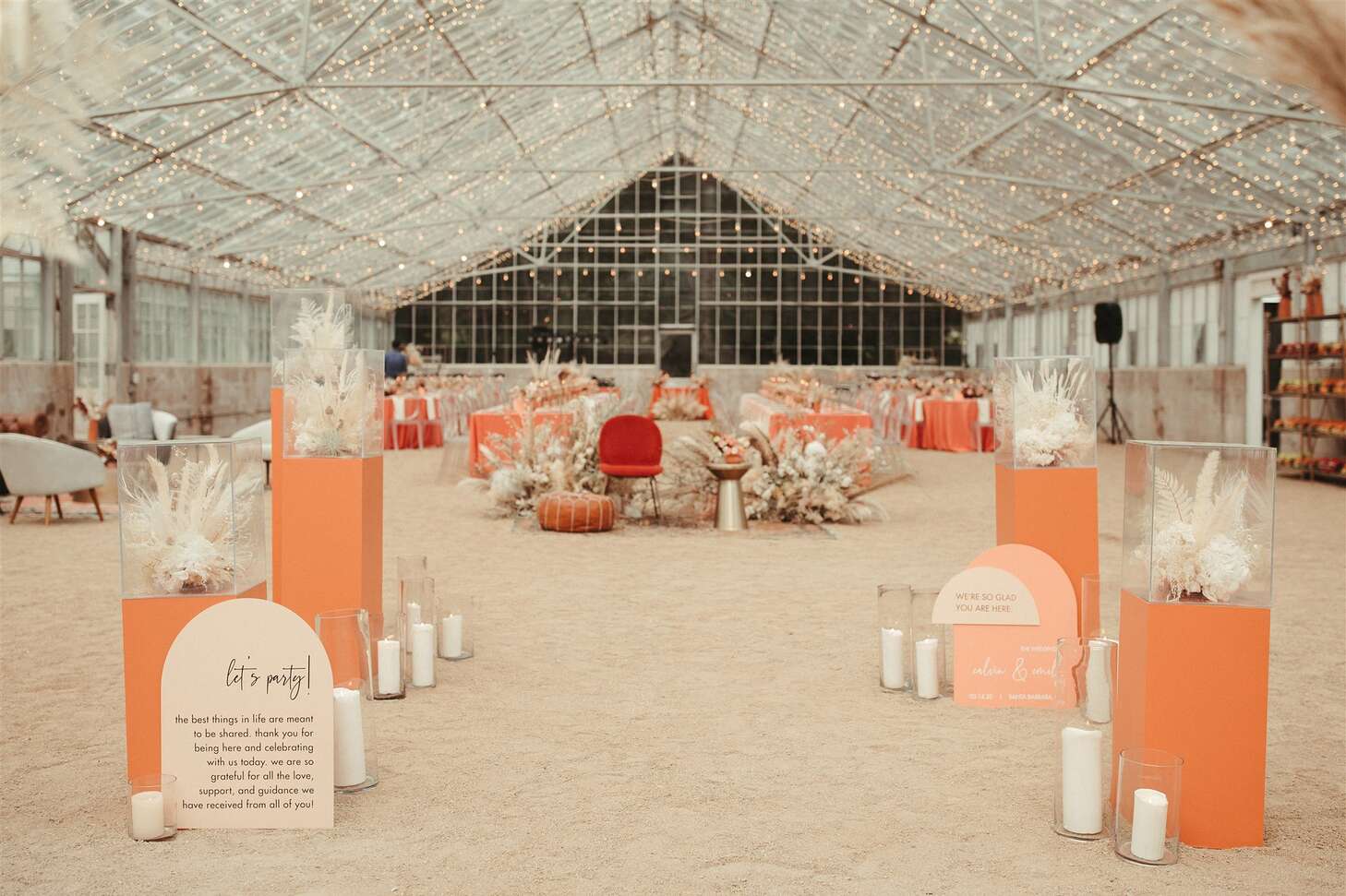 Reception Decor In Greenhouse At Dos Pueblos Orchid Farm In Goleta California