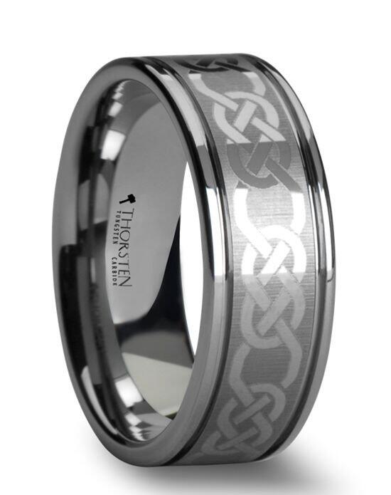 Larson Jewelers HALIFAX Tungsten Wedding Band with Bevels and Black ...