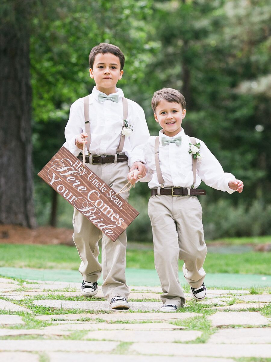 Ring bearer sign For once she\u2019s on time here comes your girl