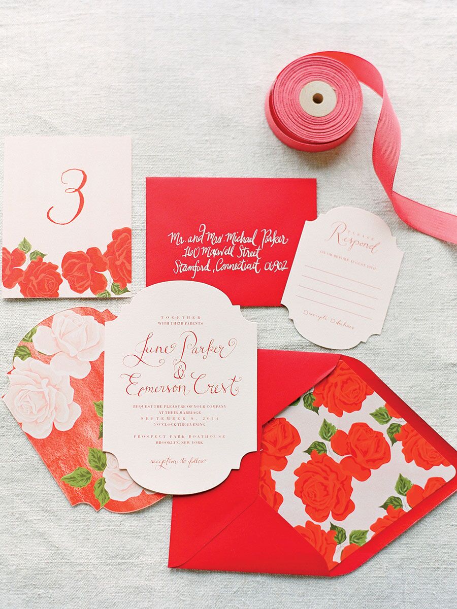 Smitten On Paper red rose-themed wedding stationery