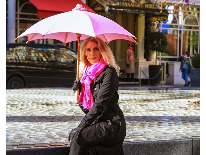 large pink umbrella