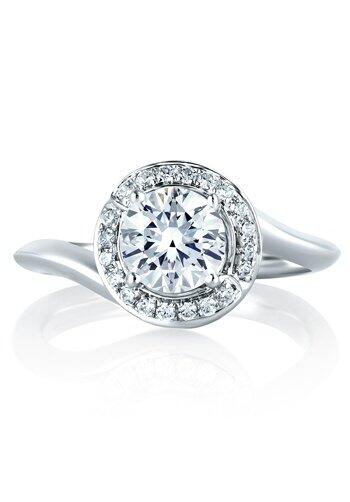 A.JAFFE Engagement Ring With A Swirl And Halo Look, MES374 Wedding Ring ...