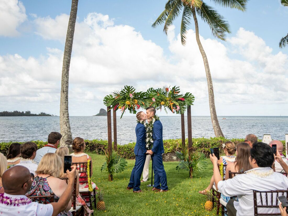 relaxed formal wedding attire