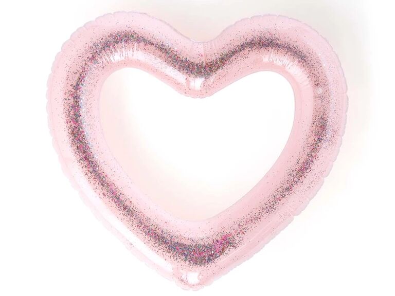 glitter heart pool float