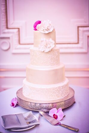 Four Tier Ivory Wedding Cake