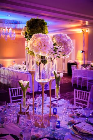 Blue Candle Centerpieces