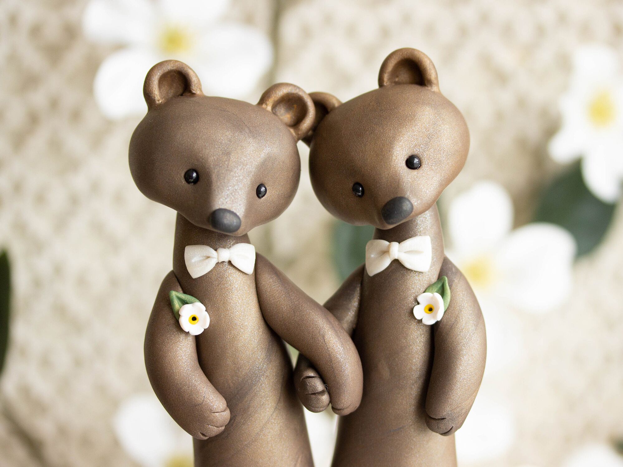 Bear grooms wedding cake topper