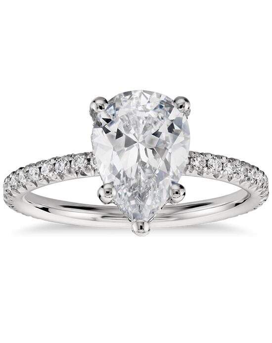 The knot pear engagement rings