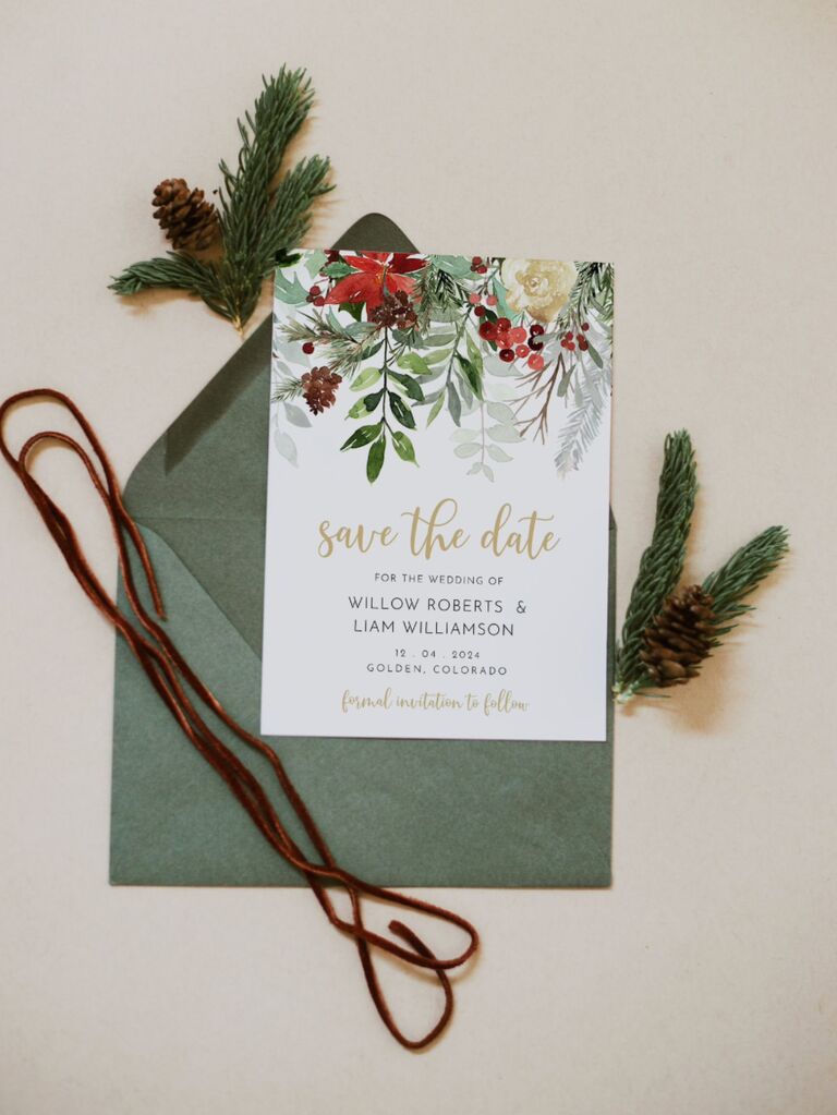 22 Stylish Christmas Save-the-Dates for Your Holiday Wedding