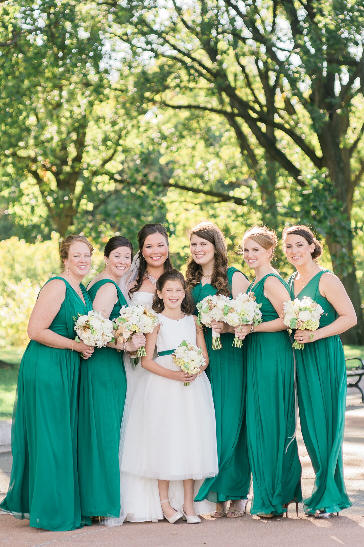 emerald green bridesmaid dresses