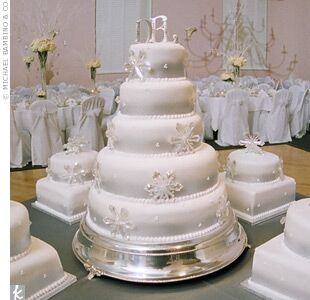 floco de Neve de bolo de casamento