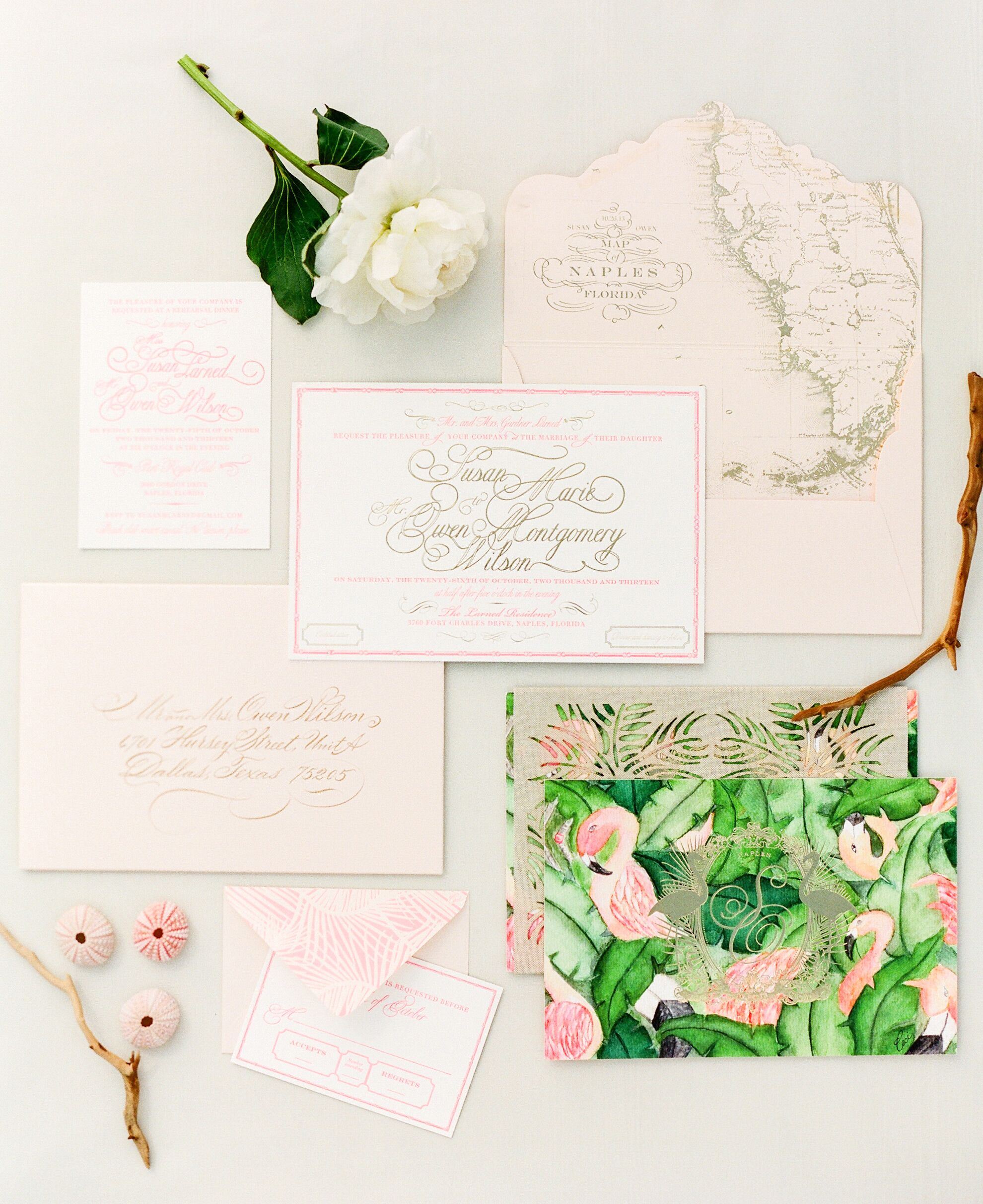 Ceci New York tropical wedding stationery