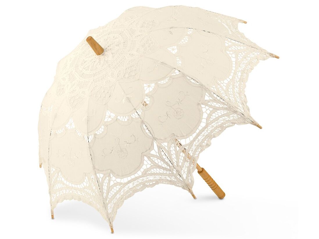 witte kanten parasol