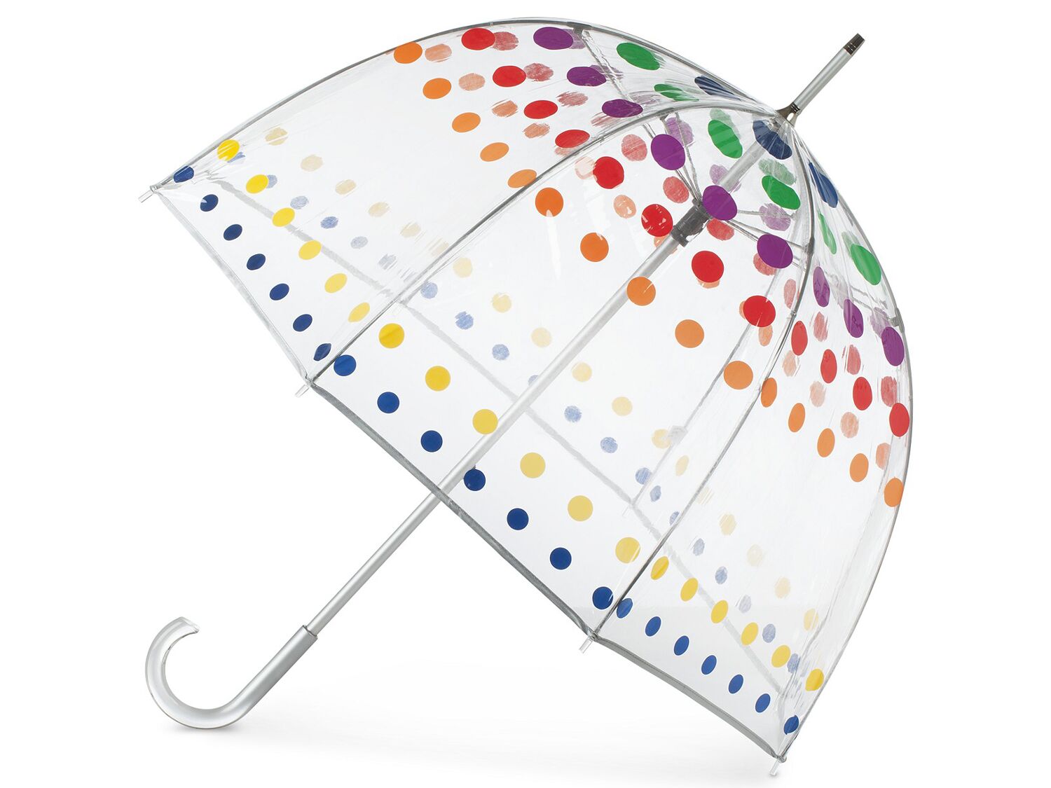 Paraguas de cúpula transparente arco iris