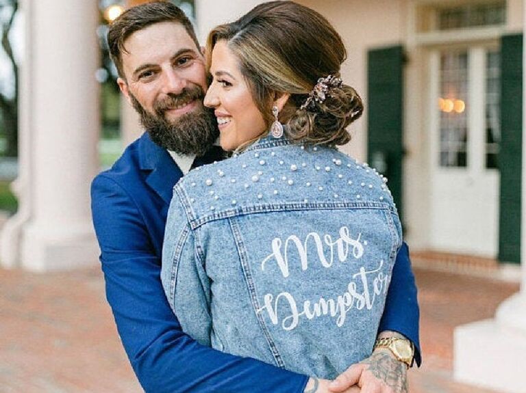 custom bride denim jacket