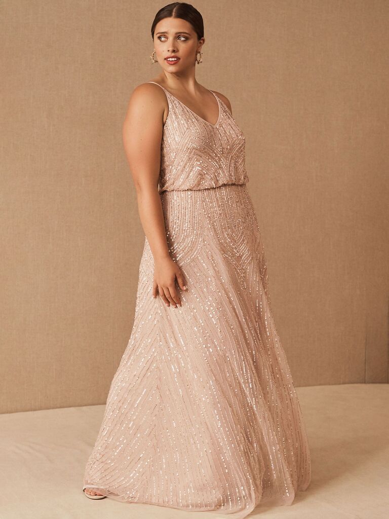 silver bridesmaid dresses plus size