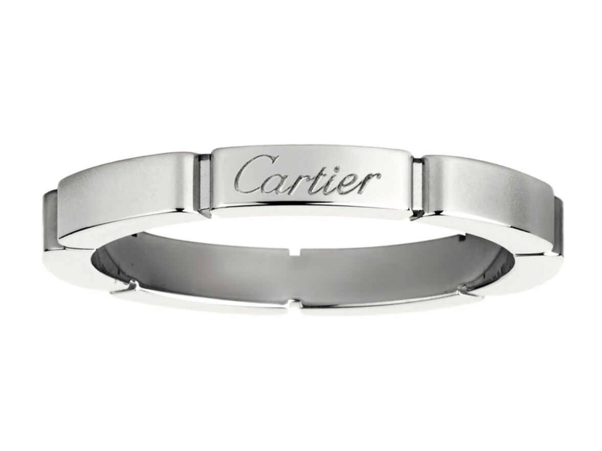 Faixa de casamento Cartier Maillon Panthère, $1,210, Cartier.com