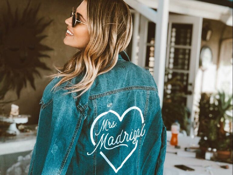 custom bride denim jacket