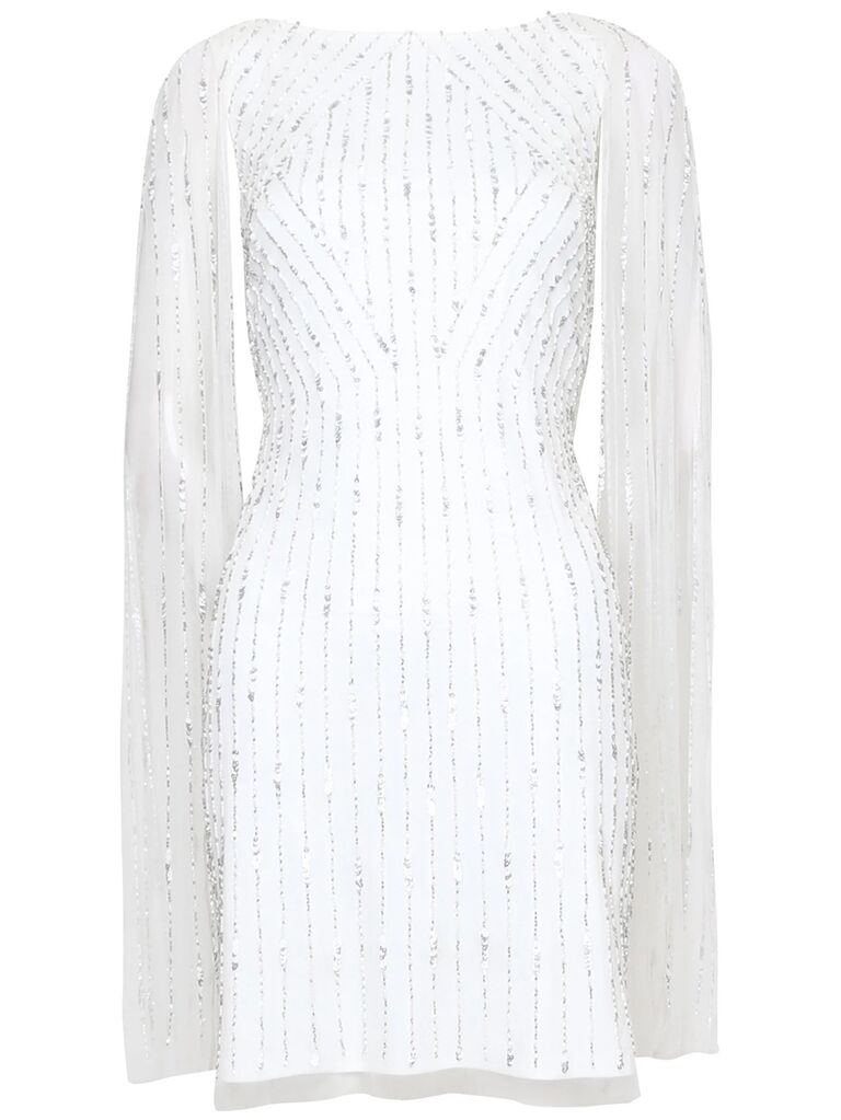 Macy's adrianna papell váy dài tay màu trắng cho đám cưới sau trang phục dự tiệc