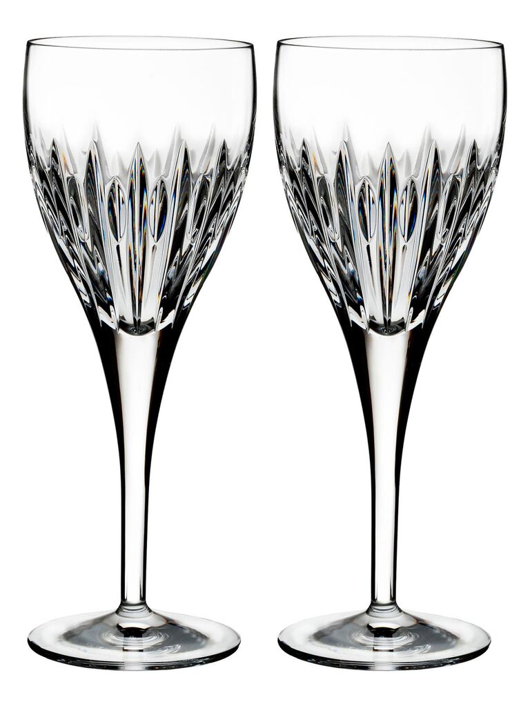 Пара элегантных бокалов для вина из хрусталя Waterford - подарок паре на 15-летие
