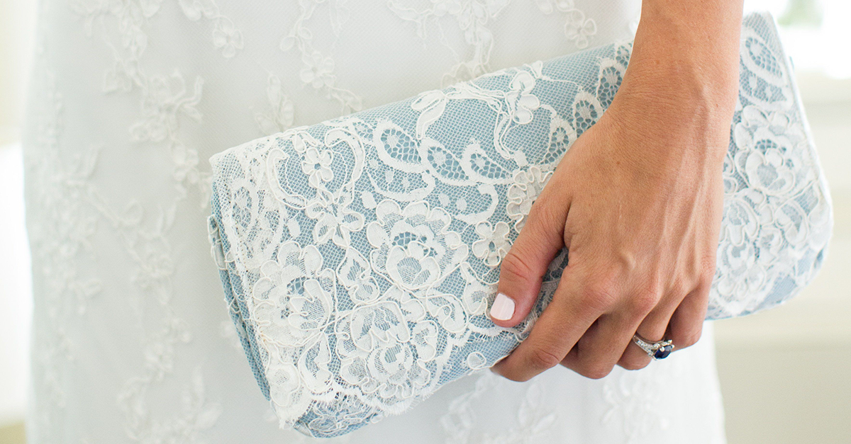 blue bridal clutch