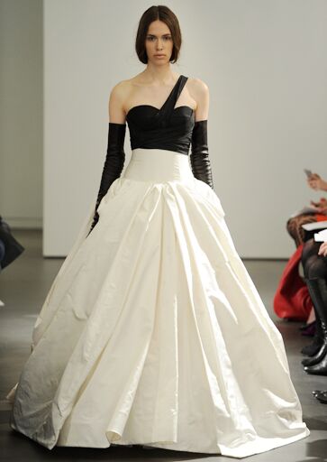 black white wedding dress