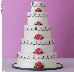  Gâteau de mariage en rosette rose 