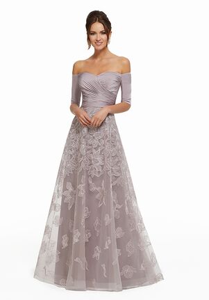 off the shoulder mother of the bride dress