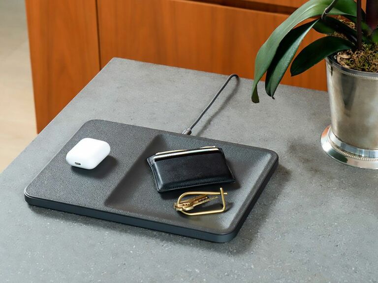 leather charging valet tray gift for husband