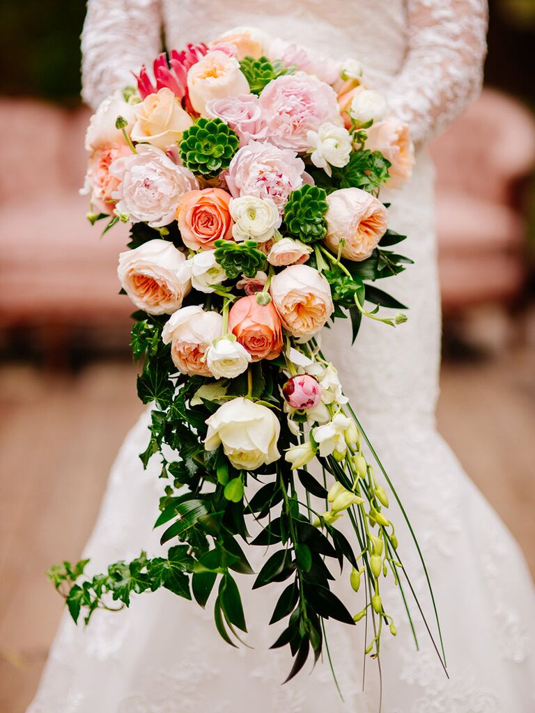 Cascading Wedding Bouquets