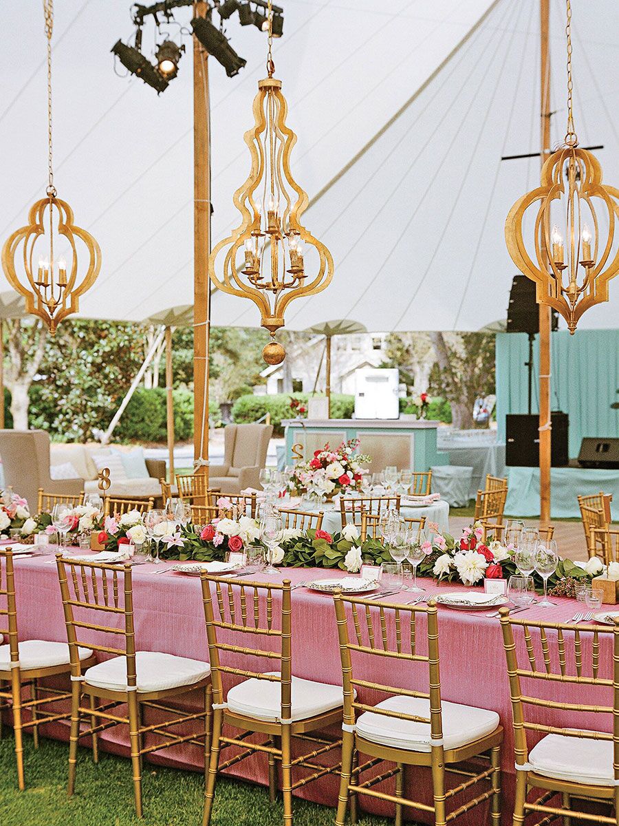 Outdoor elegant chandeliers gold