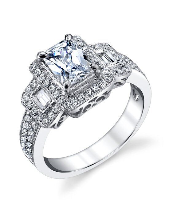 Designer emerald cut diamond engagement rings