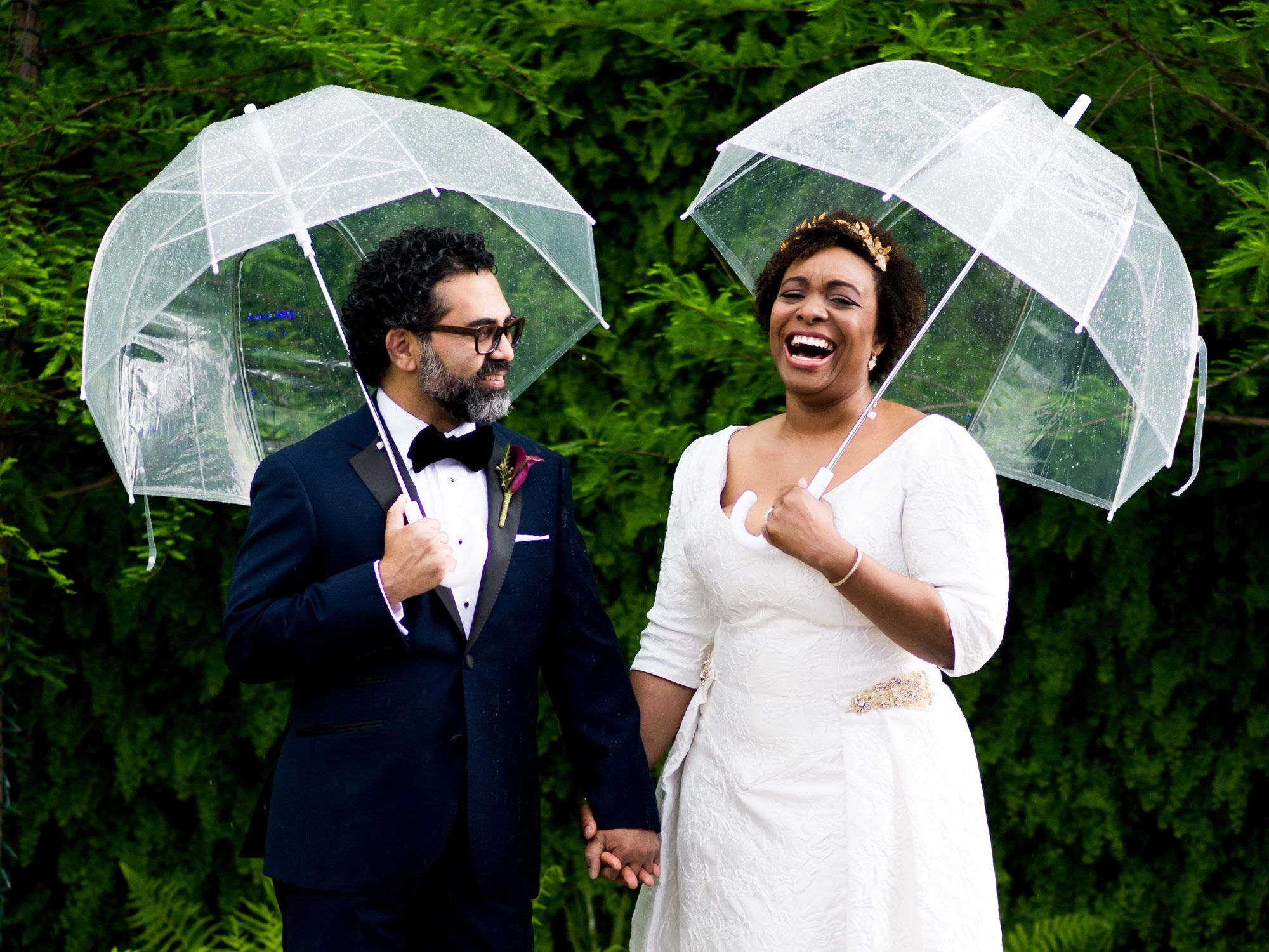 wedding with umbrellas