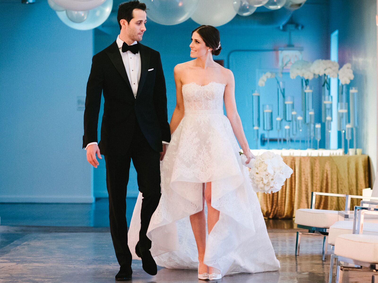 white dresses for bride at reception