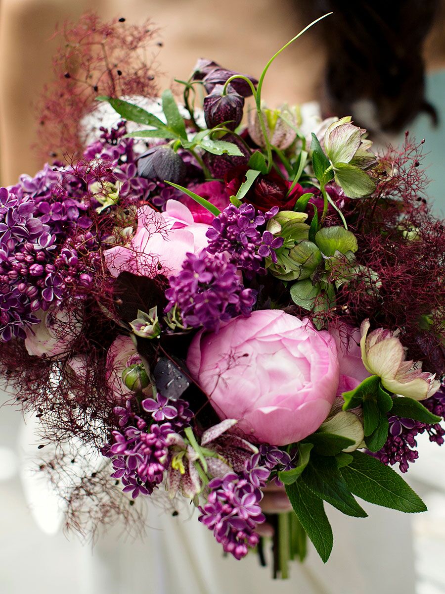 purple bridal bouquet